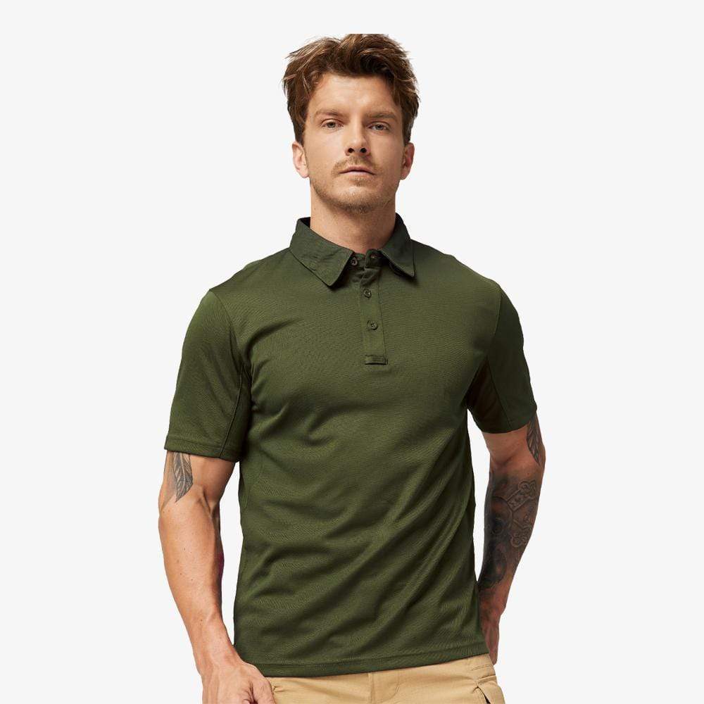 Men’s Soft Polo Shirts Quick Dry Shirts &amp; Polos S / Army Green / Short sleeve MIER