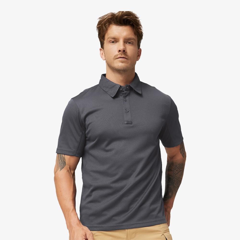 Men’s Soft Polo Shirts Quick Dry Shirts &amp; Polos S / Grey / Short sleeve MIER