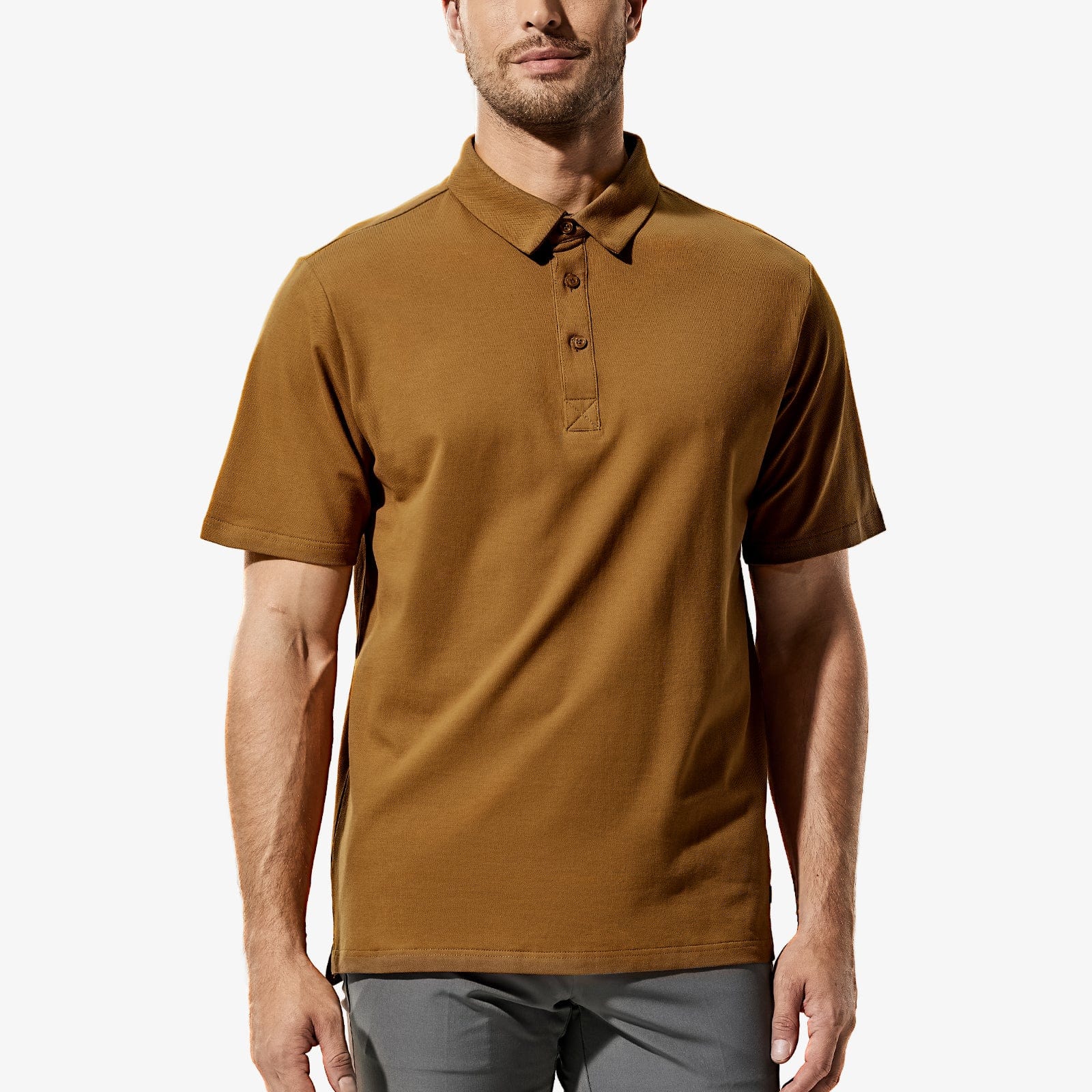 Men Short Sleeve Polo Shirts Ultra-Soft Cotton Golf Collared T-Shirts Men Polo MIER
