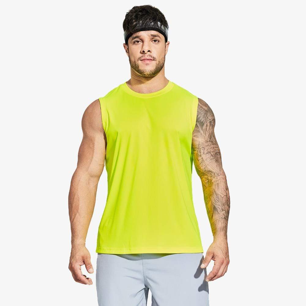 Men Sleeveless Quick Dry Tank Top Tank Top S / Neon Yellow MIERSPORTS