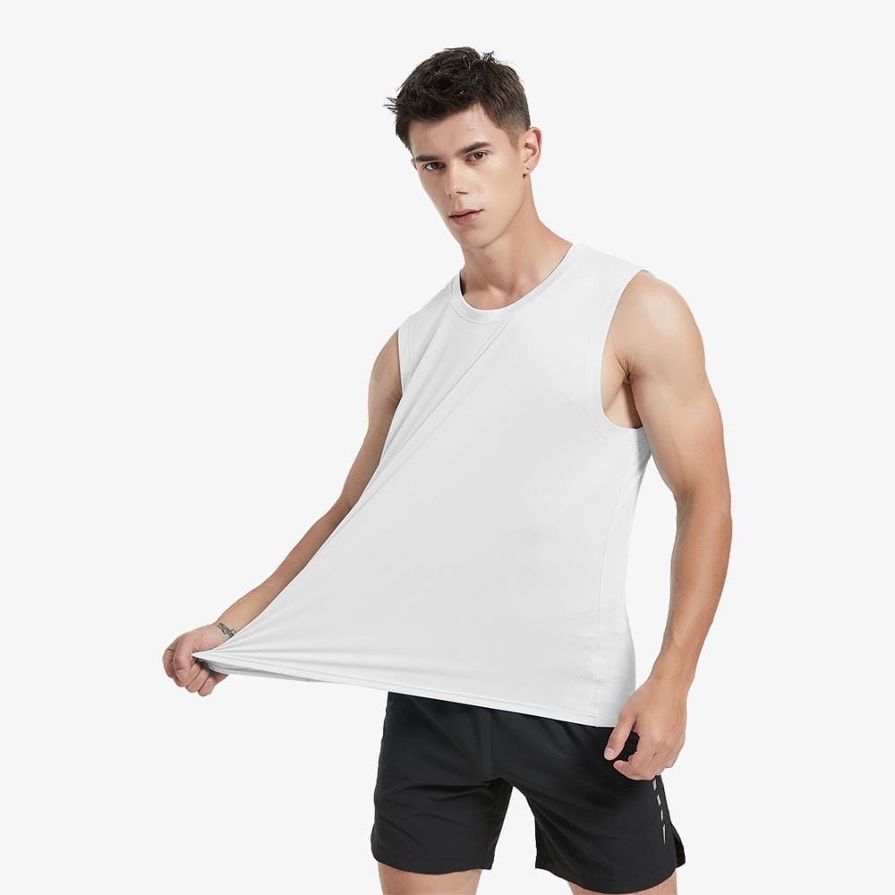 Men Sleeveless Quick Dry Tank Top Tank Top S / White MIERSPORTS