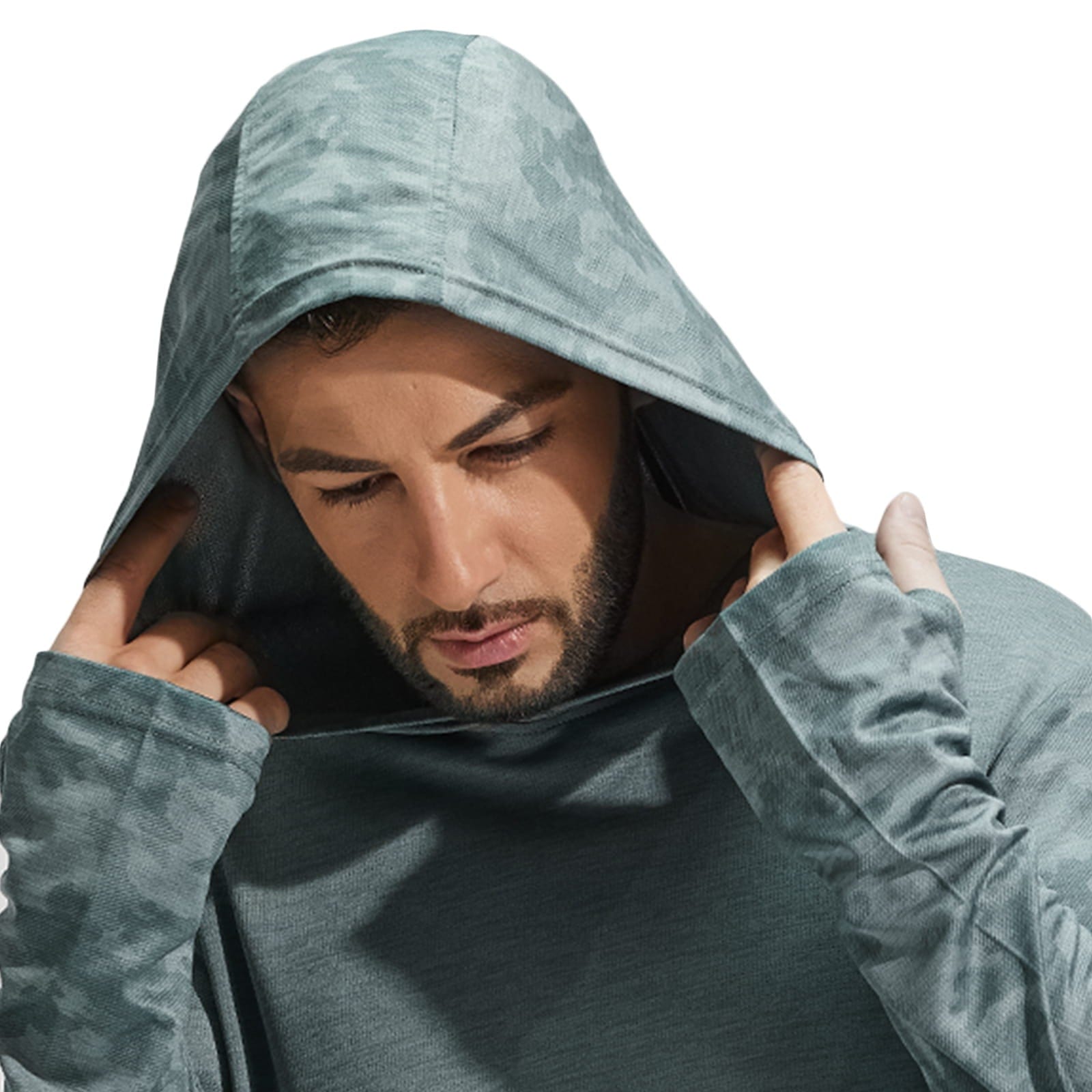 Men UPF 50+ Sun Protection Hoodie SPF Shirts with Thumbhole Men Shirts MIER