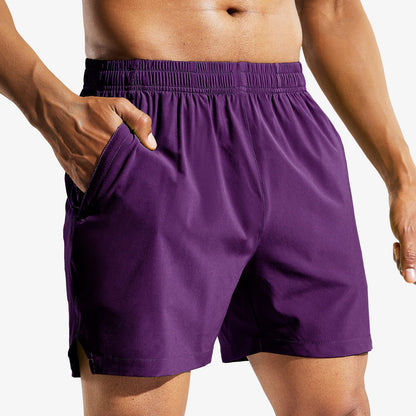 Men Workout 5 Inches Running Shorts with Zipper Pockets Men&