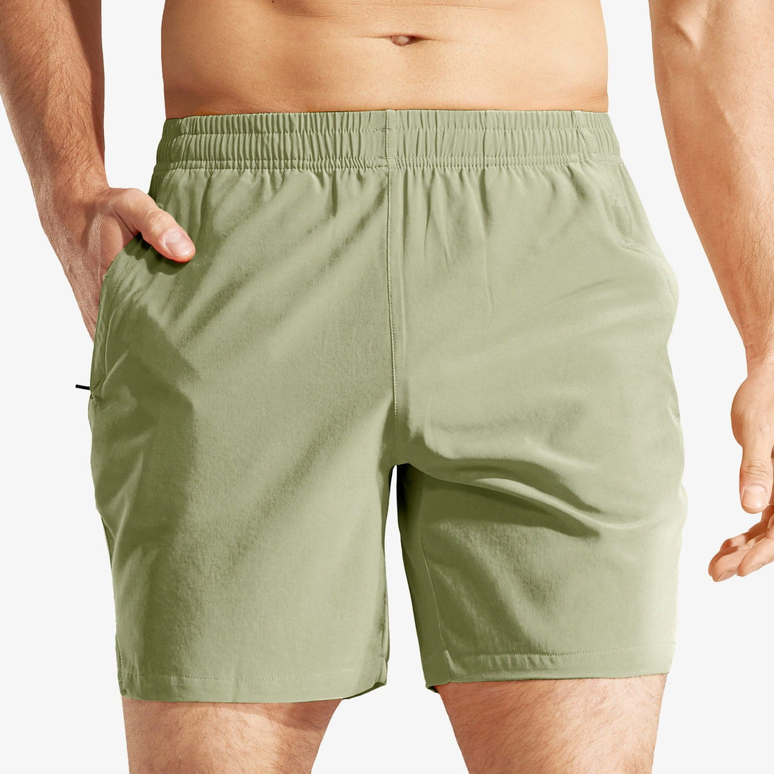 Men Workout 5 Inches Running Shorts with Zipper Pockets Men&