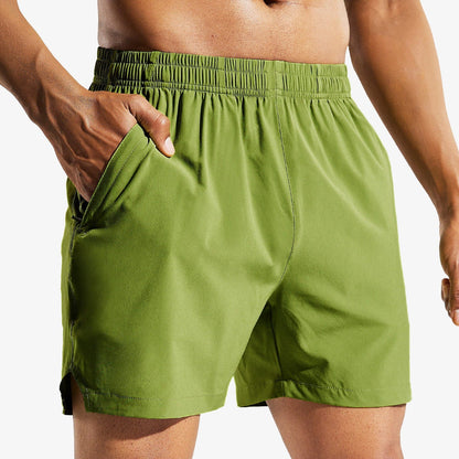 Men Workout 5 Inches Running Shorts with Zipper Pockets Men&