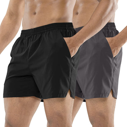 Men Workout Running Shorts Active 5 Inches Shorts with Pockets Men&