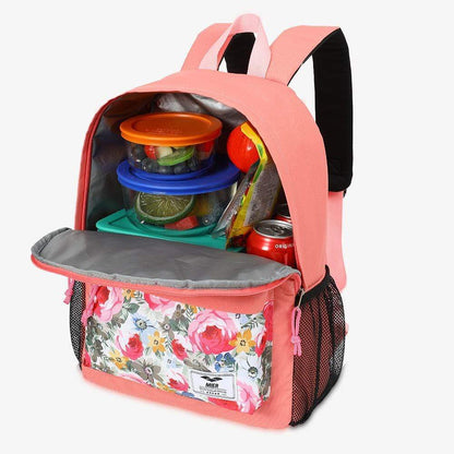 MIER Insulated Backpack Cooler Small Lunch Backpack Cooler Backpack Pink &amp; Floral MIERSPORTS