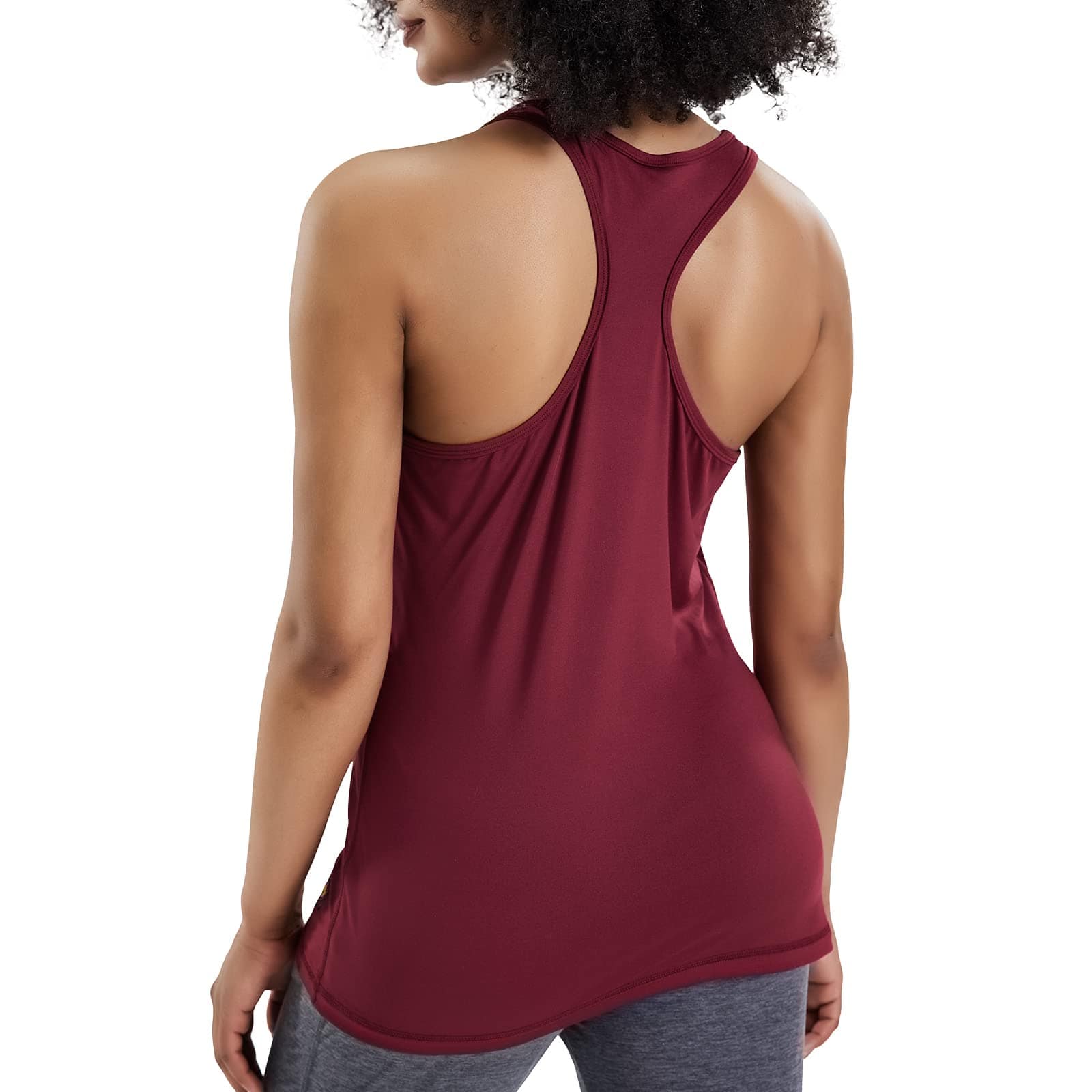 Women Athletic Workout Racerback Tank Top Sleeveless Shirts Women Active Shirt MIER