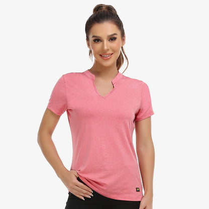 Women Collarless Polo Shirt Quick Dry Short Sleeve Golf Shirt Women Polo MIER