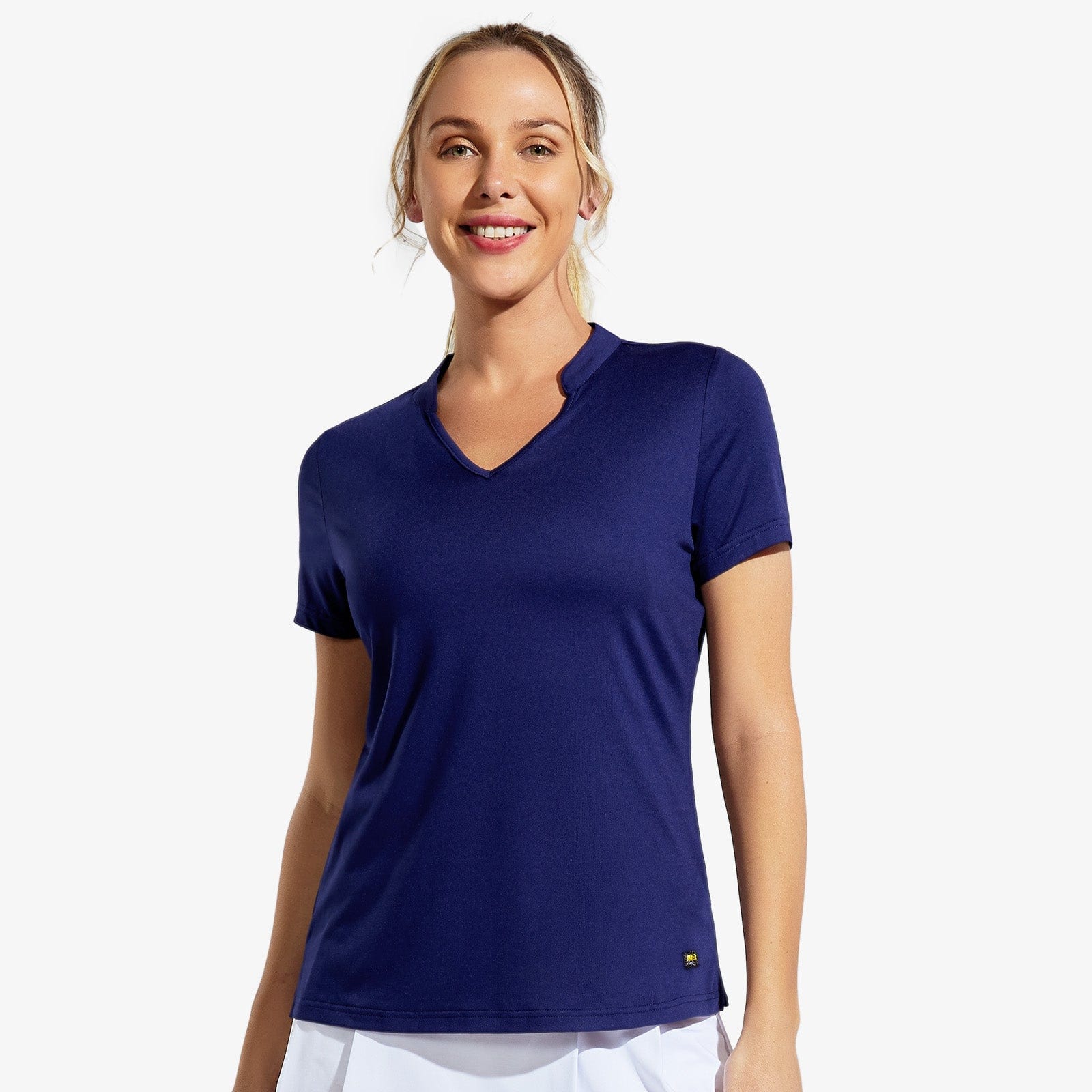 Women Collarless Polo Shirt Quick Dry Short Sleeve Golf Shirt Women Polo MIER