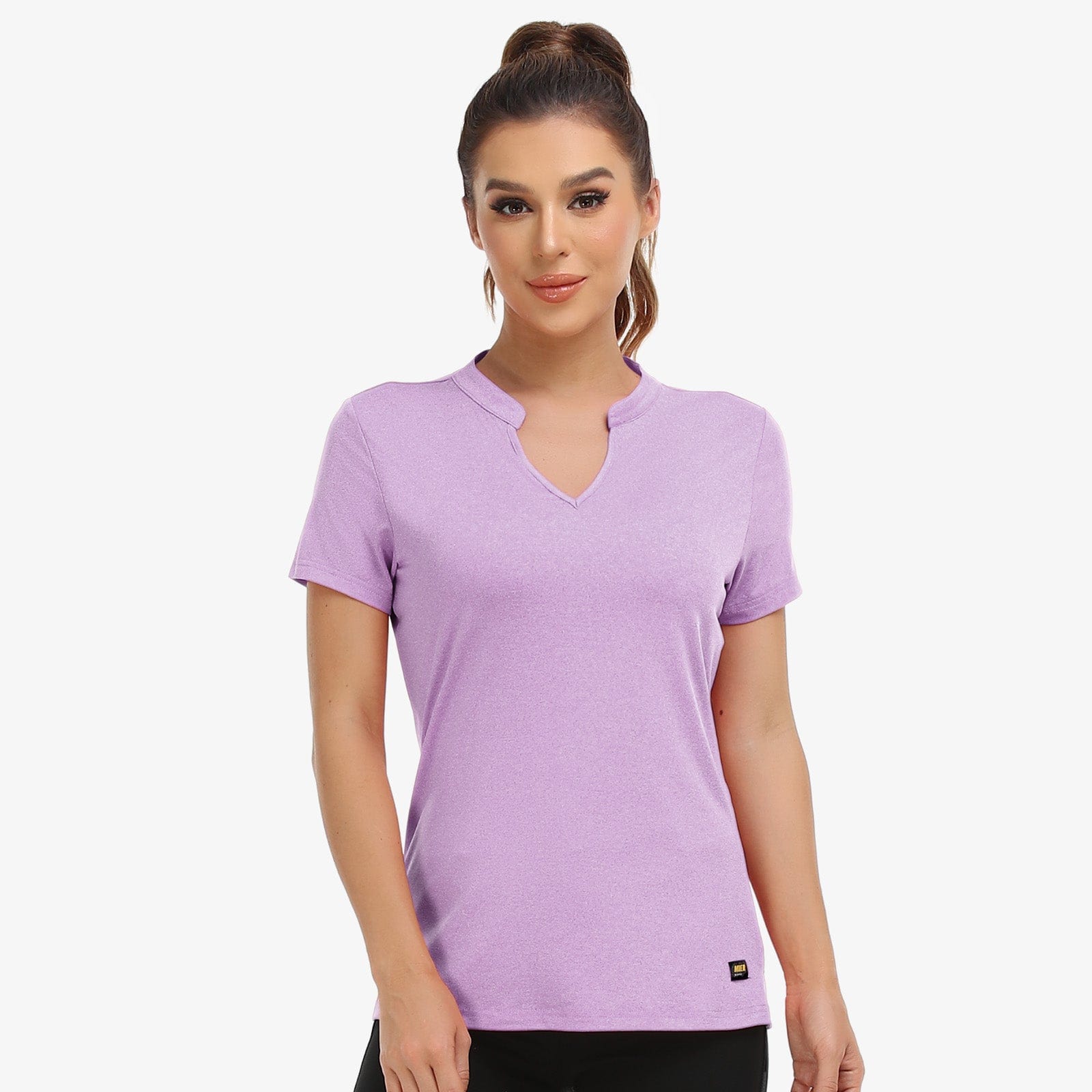 Women Collarless Polo Shirt Quick Dry Short Sleeve Golf Shirt Women Polo MIER