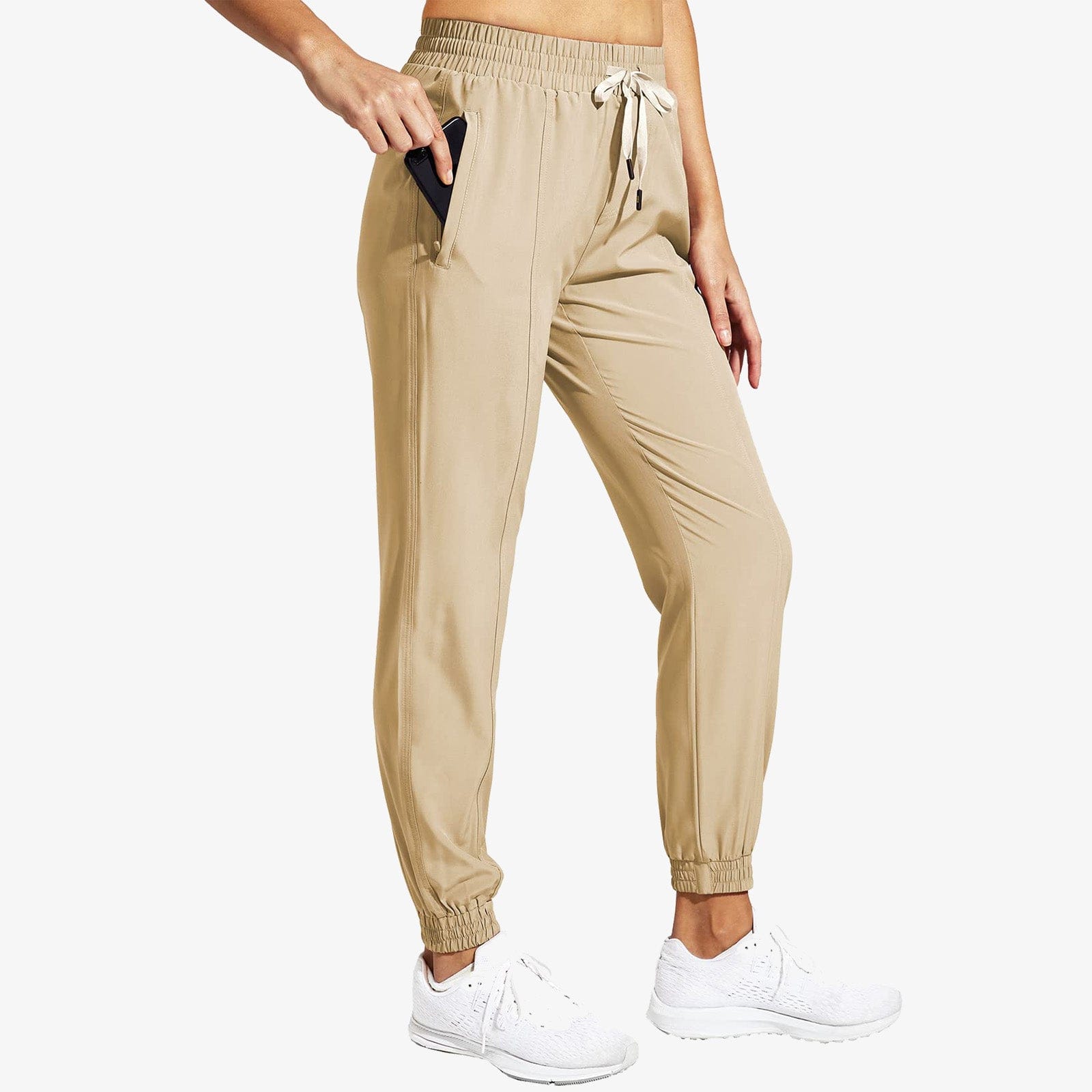 Women Lightweight Joggers Hiking Pants Quick Dry Running Pants Women Hiking Pants Khaki / XS MIER